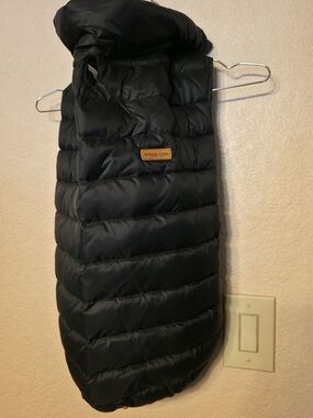 Space Lion Black Puffer Dog Coat